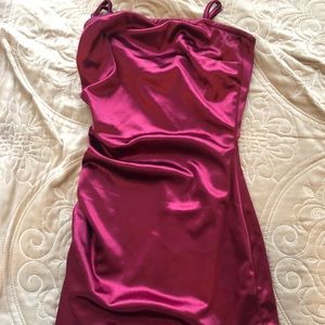 Satin burgundy dress